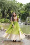 KA 5036 Kora Cotton Navaratri Special Mom Daughter Lehenga Choli Wholesale Shop In Surat